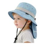 Toddler Wide Brim Sun Hat with Neck Flap, 6-24 Months