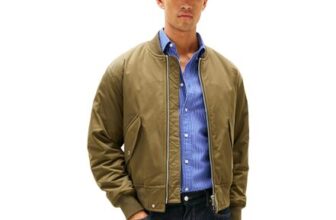 Tommy Hilfiger Mens Bomber Jacket with Zip Green M