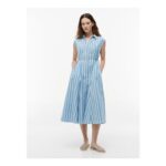Tommy Hilfiger Tie Detail Cap Sleeve Midi Shirt Dress
