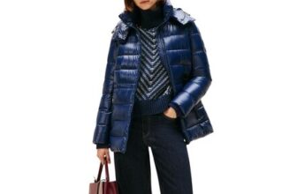 Tommy Hilfiger Womens Gloss down Waist Puffer Jacket Navy XXS