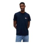 Tommy Jeans Mens Short Sleeve T-Shirt with Logo, Navy, XL