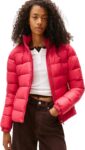 Tommy Jeans Womens Tjw Basic Hooded Down Jacket Ext Dw0Dw18312 Puffer, Red (Vintage Cerise), XL