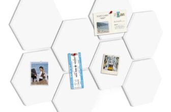 Toptople Large Hexagon Cork Board, 8-Pack, White