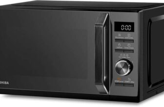 Toshiba Black 20 Litre Digital 800W Microwave Oven with 1000W Grill, 5 Power Levels, 8 Auto Menus, Grill, Combi – MW3-AG20PF(MB)
