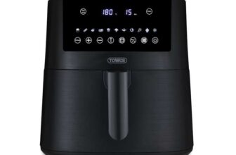 Tower T17149 Vortx 7.2L Digital Air Fryer with 11 Cooking Presets, 60 Minute Timer, 1650W, Black