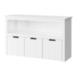 Toy Storage Unit Kids Bookshelf, 3 Drawers with Swivel Castors