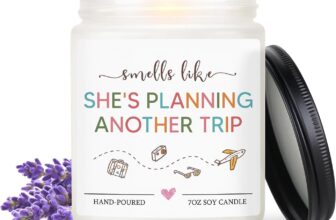 Travel Gifts for Women, Scented Candles Lavender, Birthday Gifts for Women, Personalised Candle, Funny Friendship Gift, Unique Presents for Womens, Birthday Candle, 45-50 Hour, 7oz