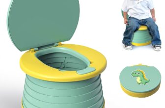 Travel Potty for Toddlers, Portable Foldable Potty for Kids with 60 Liners Collapsible Potty for Boys Girls, Lightweight Toddler Toilet Training Seat, Easy to Carry for Car Travel, Camping & Outdoor