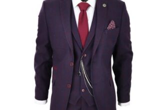 TruClothing 3 Piece Suit Wool Tweed Herringbone