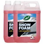 Turtle Wax Snow Foam, Thick, PH balanced Car Shampoo. 5L, Pack of 2, Cherry Scented, Streak Free Formula Safe for All Paint