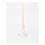 Twisted Loop Cream Ceramic Candle Holder