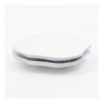 Two Piece White & Blue Ceramic Shell Side Plate Set