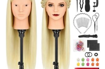 TwoWin 26in Wig Styling Head with Clamp, 80% Real Hair