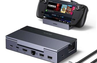 UGREEN Steam Deck Dock (6-in-1), 4K120Hz HDMI, 100W PD, 1Gbps Ethernet, USB-A & C Ports – By UGREEN Group Ltd UK FBA (Prime Exclusive)