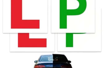 UK Road Legal L & P Plates 4-Pack (2 L 2 P) DVLA Legal 178x178mm Sold by Evelev / FBA