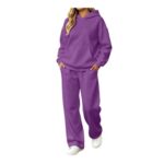 UK Womens Oversized Tracksuit 2-Piece Set Hoodie & Sweatpants