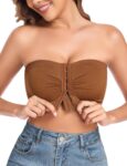 UMIPUBO Strapless Bras for Women Wirefree Bandeau Bra Front Fastening Non Padded Ladies Bra Seamless Everyday Full Coverage Bra