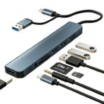 USB C Hub Adapter 8 in 1, USB 3.0, 3xUSB 2.0 Ports, Type C Data, SD/TF Card Reader, 3.5mm Audio, Multiport Adapter sold by DuPingTian /FBA