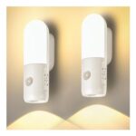 USB Rechargeable Motion Sensor Night Light, 3 Color Temp, 2-Pack