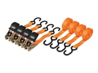 Ultimate Speed Ratchet Strap Sets: 2 heavy-duty 1,000daN straps or 4 standard 350daN straps, both 4 metres