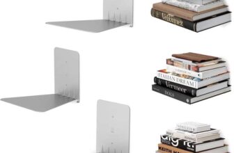 Umbra Conceal, Sturdy Metal Floating Bookshelf for Wall, Silver, Large, Set of 3