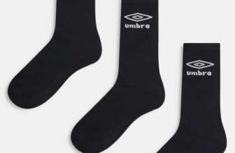 Umbro Womens Crew Socks in Black, 3 Pack, Size 6-8.5