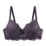 Underwired Lace Balconette Bra, Comfort, plus Size Purple 80B
