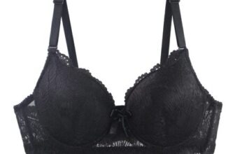 Underwired Lace Balconette Bra for Sagging Breasts, Black, plus Size