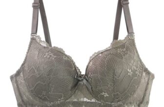 Underwired Lace Balconette Bra, plus Size, Army Green, 100B
