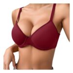 Underwired Push-up Bra, Balconette and Soft Bralettes, Red 34C