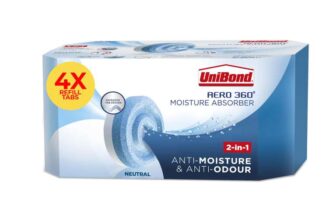 UniBond AERO 360 Moisture Absorber Neutral Refill Tab, 450 g, Pack of 4 (S&S £8.99/£8.49)