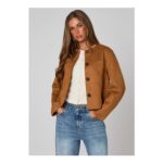 Urban Bliss Tan Faux Suede Cropped Jacket