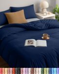 Utopia Bedding Double Duvet Cover Set with 2 Pillowcases 50×75 cm, Navy Microfiber Bedding Quilt Cover Set with Pillowcases, Oeko-TEX Certified,Soft Breathable Comfort – Ideal for Home and Hotels
