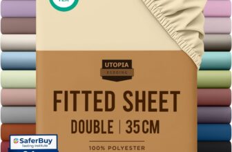 Utopia Bedding Double Fitted Sheet, Beige, Deep Pocket 35cm (14) Oeko-Tex Certified, Non Iron Wrinkle-Free, Shrinkage and Fade Resistant, Soft Brushed Microfiber Fabric, Bottom Sheet