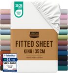 Utopia Bedding King Size Fitted Sheet, White, Deep Pocket 35cm (14)
