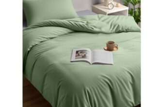 Utopia Bedding Single Duvet Cover Set, Pillowcase, 50×75 Cm, Sage