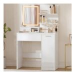VASAGLE Dressing Table with LED Lights