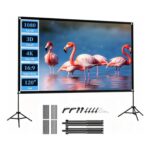 VISULAPEX 120-Inch Projector Screen with Stand, Portable Wrinkle-Free