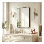 VITA VERO 76x50cm Wall-Mounted Vanity Mirror with Black Frame