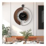 VIVIFLYSE Walnut Marble Dial Wall Clock 70cm