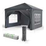 VOUNOT 3m X 3m Pop-up Waterproof Gazebo with Sides Grey