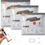 Vacuum Storage Bags for Travel with Electric Pump, 14 Pack Vacuum Seal Bags for Clothing Bedding Seasonal Storage, Semi-Transparent Space Saver Compression Packing Bags for Suitcase Luggage