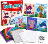 Vaeneral Foil Art Craft Kit for Kids Ages 4-10, Animal Sticker Activity