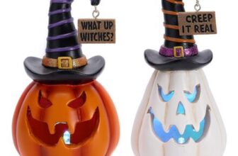 Valery Madelyn Halloween Decorations Set of 2 Pumpkin Ornaments