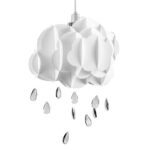 ValueLights Childrens White Rain Cloud Acrylic Raindrop Pendant Shade White – Sold by Valuelights