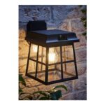ValueLights LED Matt Black Panel Solar Wall Light