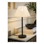 ValueLights Maura Twist Black Table Lamp with White Pleated Shade