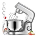 Vezzio Small Stand Mixer, 4.5L, 1500W, 10-Speed, Lightweight, Silver
