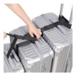 Vigorport Luggage Straps 1.5in Width Stretchable, Connect 3 Bags (Black)