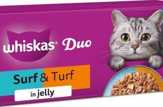 WHISKAS DUO Adult Wet Cat Food in Jelly 40x85g Surf & Turf